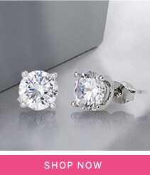 Diamonesque 3.0ct Sterling Silver Classic Solitaire Earrings