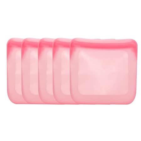 Kuvings Silicone Food Storage Bag Reusable Pink 5 Pack - 1000ml