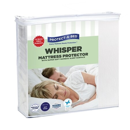 PAB Whisper Bamboo Viscose Jersey Mattress Protector BONUS Twin Pack PP