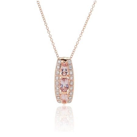 0.67ct Madagascan Pink Morganite & 0.10ct Diamond Pendant 9ct RG