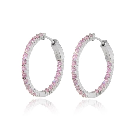 Diamonesque by Charlie Lapson 1.6ct Sim. Gem Hoop Earrings SS