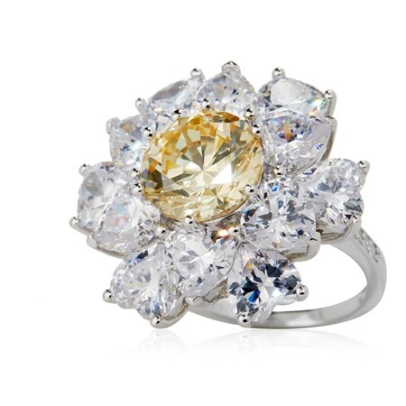 TVSN Carol Brodie 6.5ct Iolite Ring SS Platinum Plated