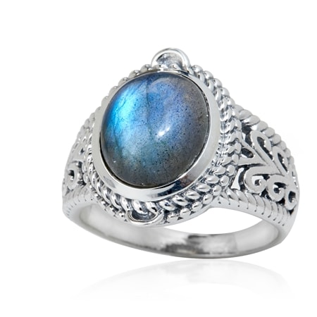 Sandra Singh 5.6ct Labradorite Ring Sterling Silver