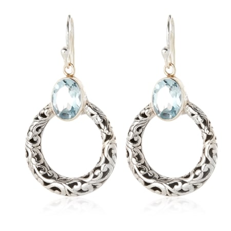 Samuel B 3.6ct Sacred Circle Gemstone Earrings Sterling Silver