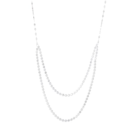 Sterling Silver Double Chain Necklace 45+5cm