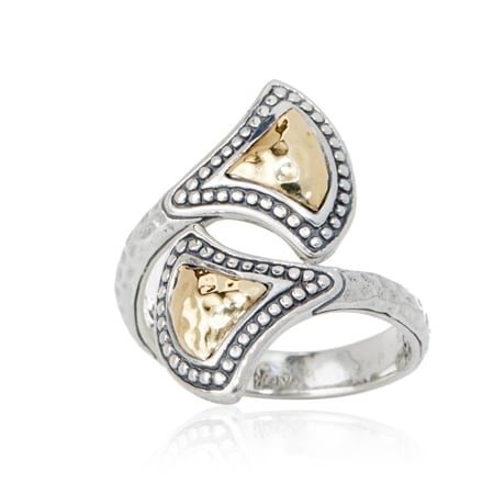 Samuel B 18ct Solid Gold Included Wrap Ring Sterling Silver