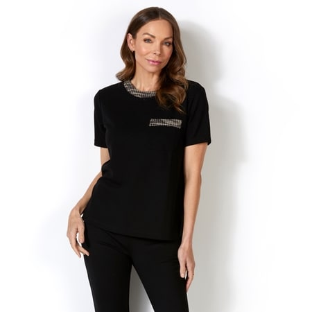 Isaac Mizrahi Mixed Media Boxy Tee
