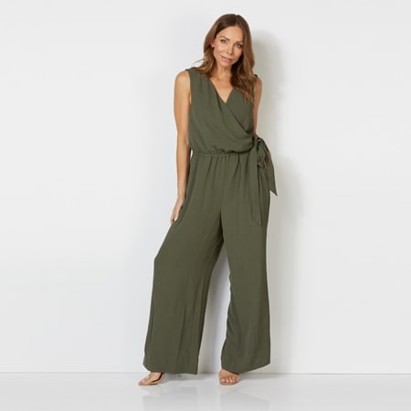 Hailey Lyn Surplice Neck Sleeveless Jumpsuit with Side Tie