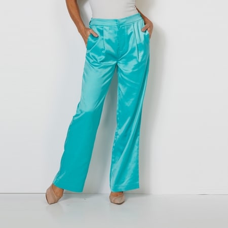 Isaac Mizrahi Satin Wide Leg Pant