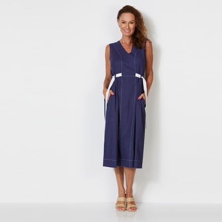 Marco Polo Sleeveless Tab Detail Dress