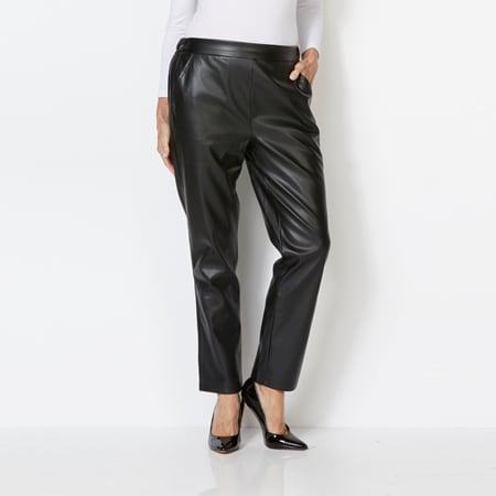 Isaac Mizrahi Faux Leather Cigarette Pant