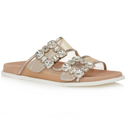Django & Juliette Toline Embellished Buckle Leather Sandal