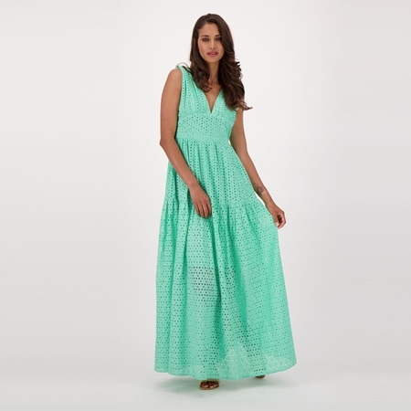 Gabby Isabella 100% Cotton Eyelet Long Tiered Dress