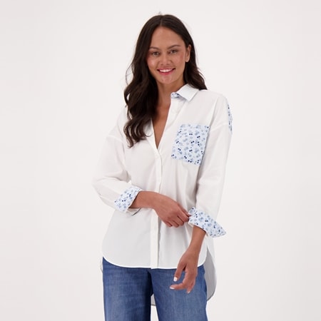 Gabby Isabella Patch Pocket Button Up Shirt