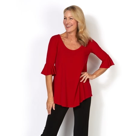 Sandra Soulos Flounce Sleeve Top
